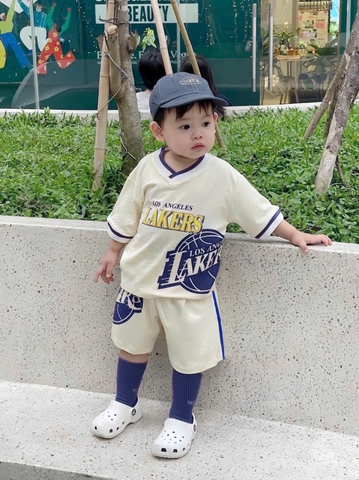 - BỘ ĐÙI BÉ TRAI MÀU BE VIỀN XANH LAKERS
