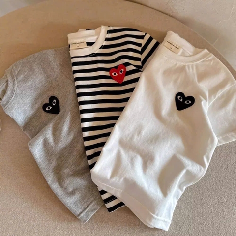 SET 3 ÁO PULL CỘC TRÁI TIM TRẮNG KẺ GHI