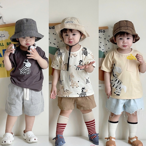 - SET 3 ÁO BÉ TRAI CỘC TAY NGỰA VẰN