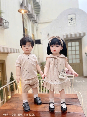 SÉT VÁY BỘ CHẤM BI TONE BE