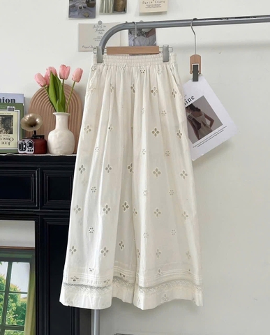 QUẦN THÔ BOIL SUÔNG THÊU HOA QCCC MÀU BE