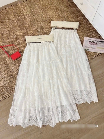 CHÂN VÁY VOAN REN HOA NỔI MIDI M302 QCCC