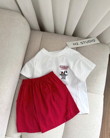 - BỘ ĐÙI BÉ TRAI TRẮNG CHÓ CHICAGO QUẦN ĐỎ