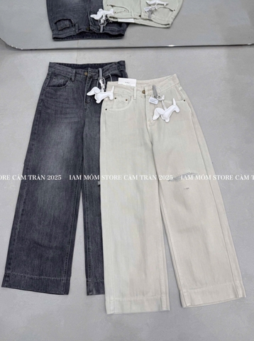 QUẦN JEAN SUÔNG RÁCH GẤU TO 2 MÀU BE KHÓI