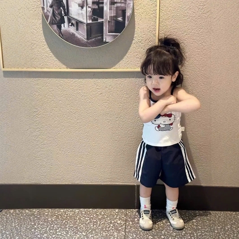 - BỘ BÉ GÁI 2S KITTY TRẮNG QUẦN THAN