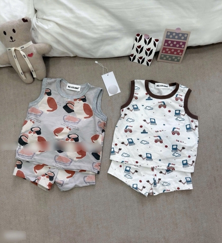 - SET 2 BỘ ĐÙI BÉ TRAI BA LỖ OTO ghi trắng