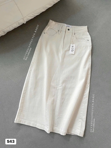 CHÂN VÁY JEAN MIDI MÀU BE PULLBEAR VNXK XUẤT DƯ