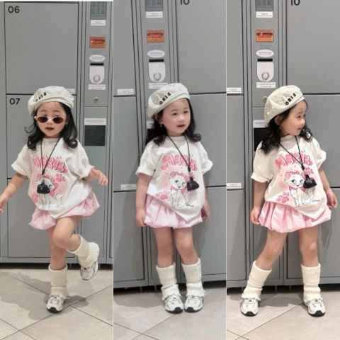 - SET BÉ GÁI ÁO TRẮNG MÈO MERIE CVAY BỒNG