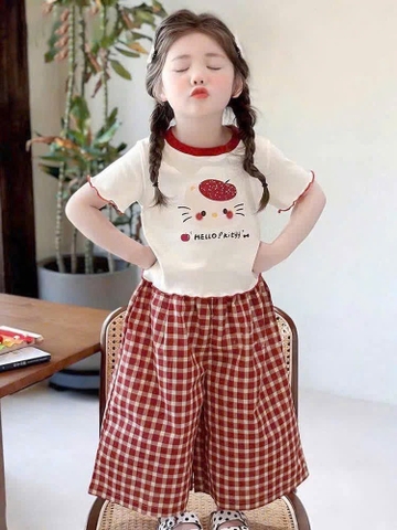 BỘ TRẮNG HÌNH MÈO QUẦN LỠ KÊ ĐỎ