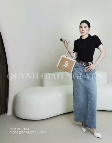 Hang nha may - CHÂN VÁY JEAN XANH GẤU WHOU XUAT DƯ