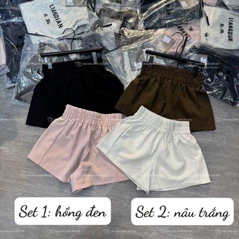 SET 2 QUẦN SOOC CẠP CHUN TONE HỒNG NÂU