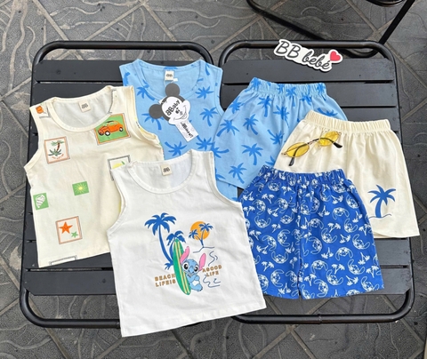 - SET 3 BỘ ĐÙI BÉ TRAI BA LỖ CÂY DỪA OTO xanh trắng