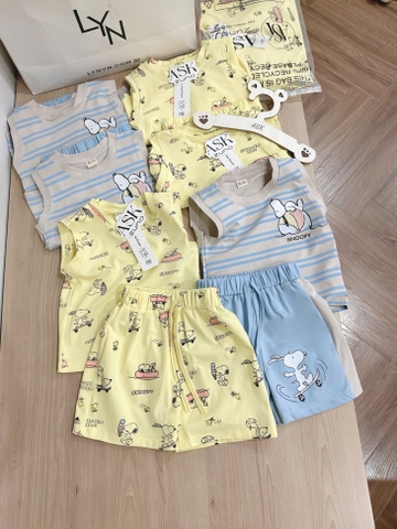 - SET 2 BỘ ĐÙI BÉ TRAI BA LỖ SNOOPY TRÀN vàng xanh