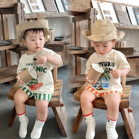 - SET 2 BỘ ĐÙI BÉ TRAI ORGANIC ROWSTUDIO QUẦN SỌC