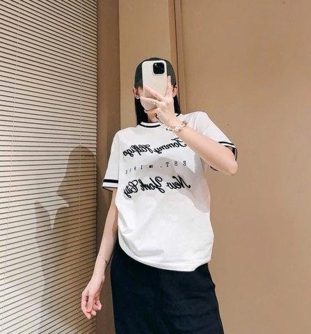 Hàng nhà máy- ÁO PULL CỘC TRẮNG TOMY EST 1985 XUẤT XỊN