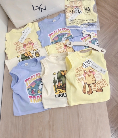 - SET 3 ÁO BÉ TRAI TUNG TUNG TRALA xanh vàng be