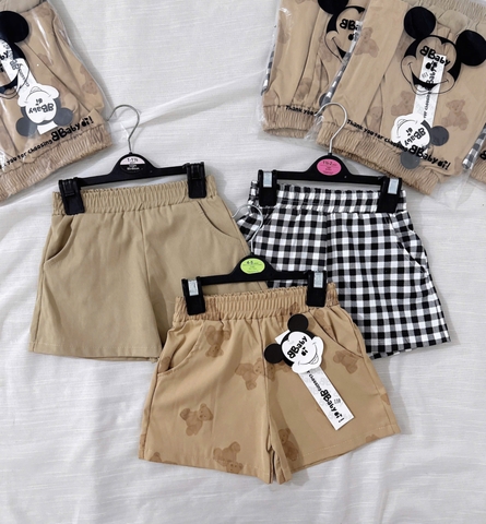 SET 3 QUẦN ĐÙI MICKY KẺ TONE NÂU