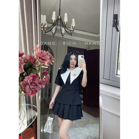 SET BỘ SƠ MI CỔ TRẮNG MIX CV LY CHO NỮ