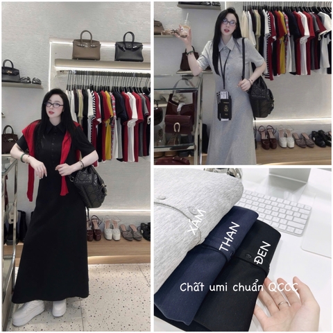 - VÁY POLO TRƠN DÁNG DÀI CỔ CÚC