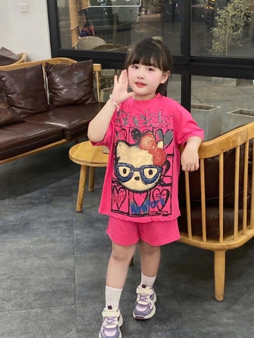 BỘ ĐÙI BÉ GÁI SIZE ĐẠI HỒNG MÈO SKETCHY