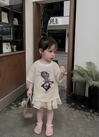 - BỘ BÉ GÁI ÁO BE CÔ GÁI PARIS CVAY XOÈ