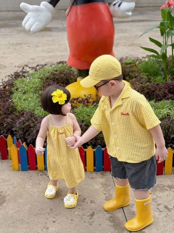 (HÀNG CHỜ)  - SET BÉ TRAI GÁI VÀNG SỌC BONITO