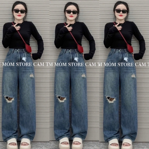 QUẦN JEAN SUÔNG RÁCH TO 1 GỐI M110 - M3344