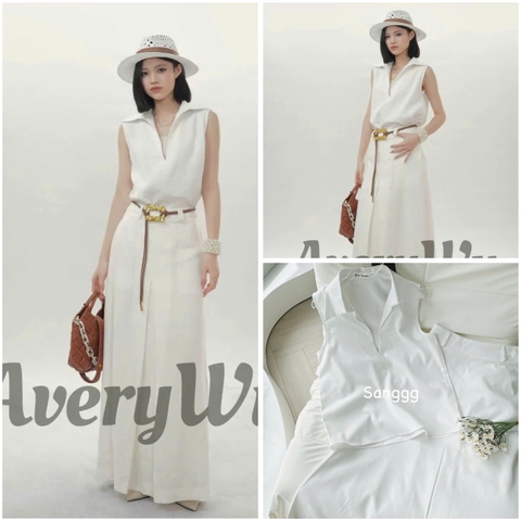 SET ÁO TRẮNG CỔ VẠT MIX CV MIDI 2 LỚP