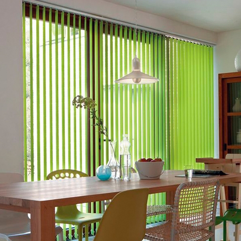 Rèm lá dọc màu green phòng ăn