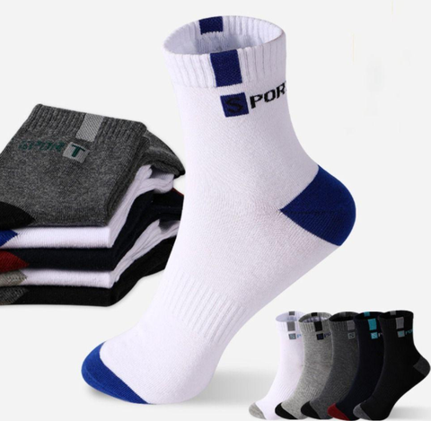 5 đôi vớ thể thao Sport cổ trung bằng Cotton  thoải mái Thời Trang cho nam