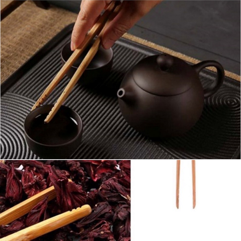 Dụng cụ Kẹp gắp Trà, đá, trái cây, thực Phẩm Bằng Gỗ Tre chống bỏng tiện dụng, phong cách vintage