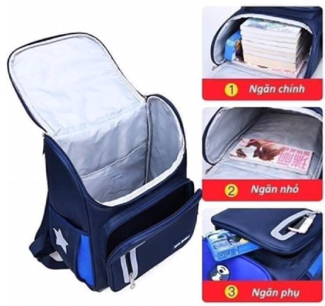 Balo gấu hộp siêu nhẹ dành học sinh mẫu giáo, tiểu học,  cấp 2 đi học bền đẹp, chống nước, chống gù, phản quang
