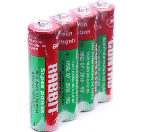 Vỉ 4 Viên Pin Con Thỏ AA (Vỉ 4 Viên)