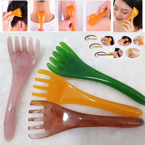 Lược Ấn Huyệt 5 Móng Giúp Cạo Gió, Massage Đầu, Vai Cổ Gáy Dùng Trong Spa Đông Y