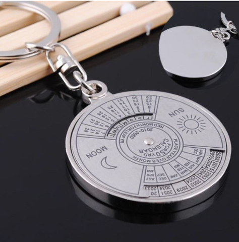 Móc khóa tích hợp lịch vạn niên bằng hợp kim năm 2010 - 2060 đa năng, sáng tạo