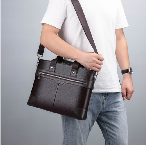 Túi xách da phong cách doanh nhân thời trang cho nam đựng laptop 13 - 14 inch
