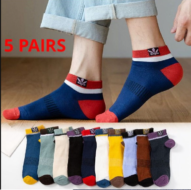 5 đôi Tất nam nữ cổ ngắn co giãn 4 chiều, chất liệu cotton thoáng khí, thấm hút mồ hôi, phong cách