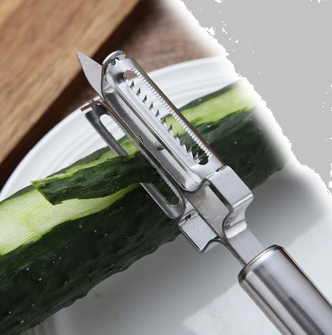 Dụng cụ nạo gọt vỏ củ quả bằng inox cao cấp, dụng cụ bào sợi đa năng 2 lưỡi tiết kiệm thời gian