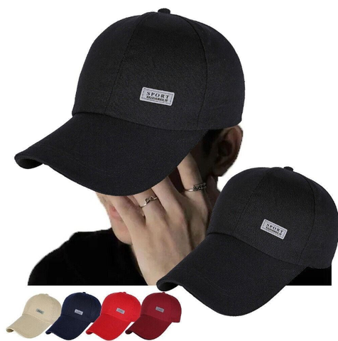 Mũ lưỡi trai viền cong Sport trơn bằng vải Canvas có khóa điều chỉnh thể thao chống nắng