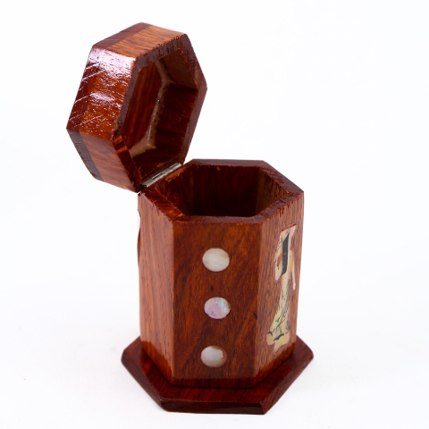 Hộp ống đựng tăm gỗ tự nhiên khảm