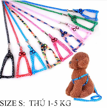 Dây dắt chó mèo + yếm đai yên ngựa cho thú cưng dưới 6kg