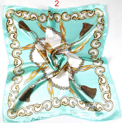 Khăn quàng bằng lụa Satin Silk In họa tiết hoa thời trang dành cho nữa vuông 50x50 cm