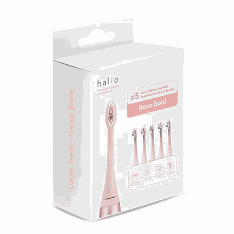 Bộ 5 Đầu Bàn Chải Halio Sonic Whitening PRO Replacement Brush Heads Rose Gold