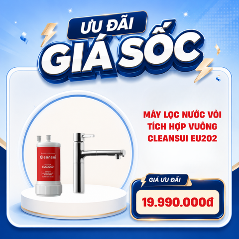 Máy lọc nước vòi tích hợp vuông Cleansui EU202
