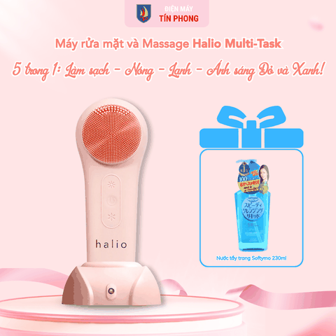 Máy rửa mặt massage tích hợp liệu pháp ánh sáng và nhiệt Halio