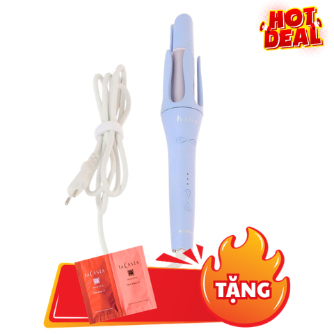 Máy Uốn Tóc Tự Xoay Ion Âm Halio instaCurl Premium Automatic Hair Styler Periwinkle