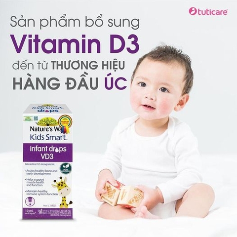 Nature's Way Kids Smart Infant Drops VD3 bổ sung Vitamin D3
