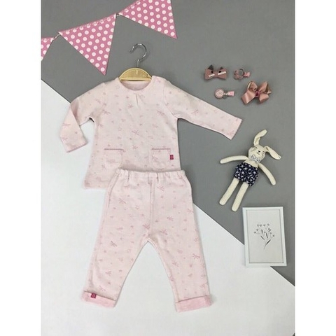 Bộ cài vai dài tay Momma Baby bé gái