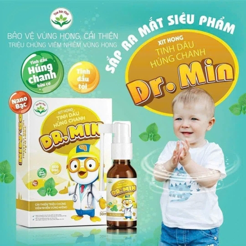 Xịt họng tinh dầu húng chanh Dr.Min