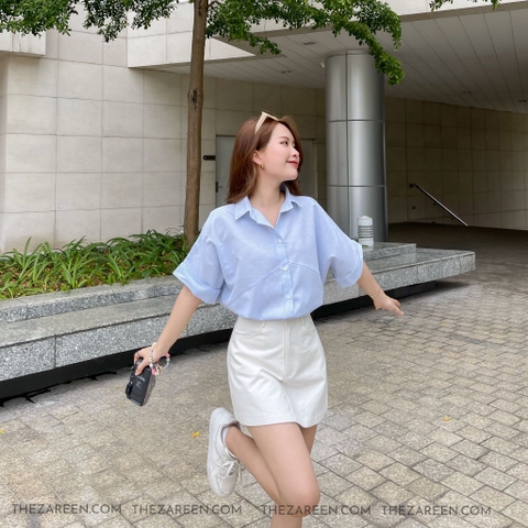 ÁO SƠ MI TAY NGẮN XẺ VẠT SAU ZAREEN SOM54